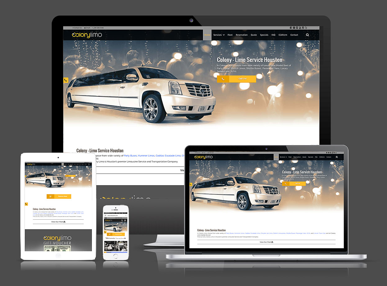 Web Design Case Study - Colony Limo - Before and After Web Design